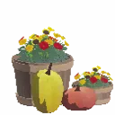 Fall Flowers and Pumpkins